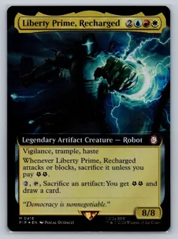 MTG Fallout Extended Art Foil #416 Liberty Prime, Recharged Mythic Legendary - Image 1