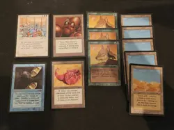 MTG Arabian Nights Lot (12) – Desert, Wyluli Wolf, Brass Man, Sandals, Army 1993 - Image 1