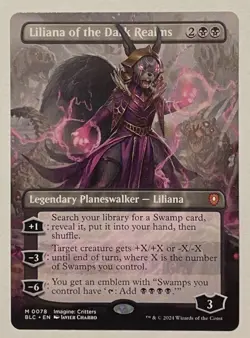 Liliana of the Dark Realms Borderless - Mythic - Commander: Bloomburrow MTG - Image 1