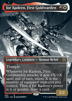 MTG Jor Kadeen, First Goldwarden - Step-and-Compleat Foil - Borderless Manga, Ph - Image 1