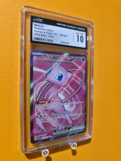 CGC 10 GEM MINT Mew ex 193/165 2023 Pokemon 151 Ultra Rare Holo Scarlet & Violet - Image 3