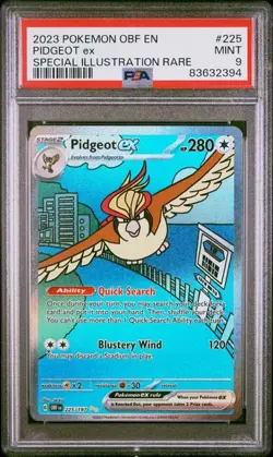 Pokemon Obsidian Flames PIDGEOT EX Special Illustration Rare PSA 9 #225 - Image 1