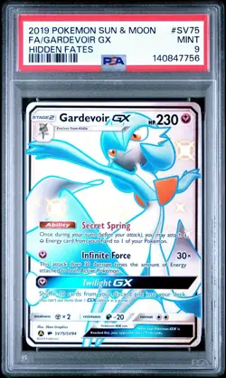 2019 POKEMON SUN & MOON HIDDEN FATES #SV75 FULL ART/GARDEVOIR GX PSA 9 - Image 1