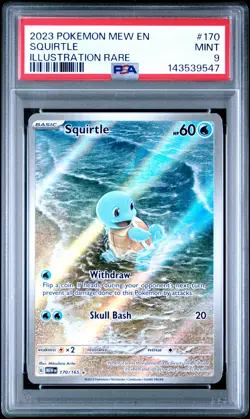 2023 POKEMON MEW EN-151 ILLUSTRATION RARE #170 SQUIRTLE PSA 9 - Image 1