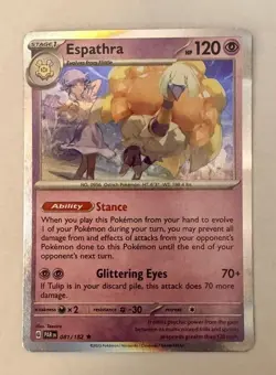 Pokemon Espathra - 081/182 - Paradox Rift Holo Rare NM - Image 1