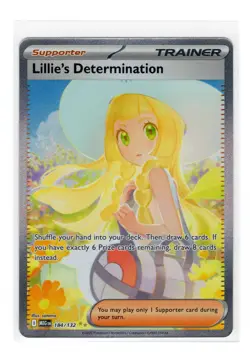 Pokemon TCG Lillie's Determination Trainer SIR Full Art Holo Me01 184/132 - Image 1