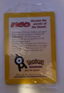 Sealed 2001 Entei Reverse Holo Pokemon Neo Discovery Black Star Movie Promo VTG - Image 1