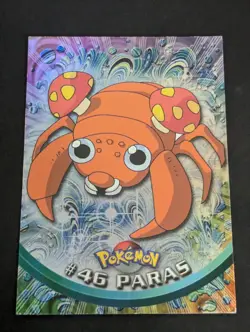 1999 Topps Pokemon TV #46 Paras Rainbow Foil Blue Logo Lp - Image 1