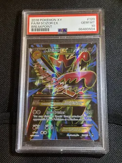 MEGA SCIZOR FULL ART 2016 POKEMON XY BREAKPOINT #120 PSA 10 LOW POP M SCIZOR - Image 1
