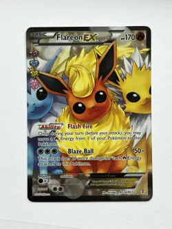 Pokemon Flareon EX RC28/RC32 Full Art – Radiant Collection, Authentic, Ungraded - Image 1
