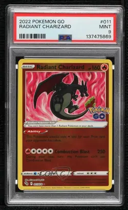 Radiant Charizard Pokemon Sword & Shield Pokemon Go PSA 9 MINT - Image 1