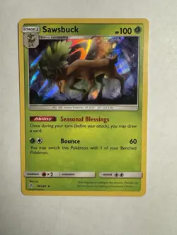 Sawsbuck 16/236 Sm-Cosmic Eclipse Holo Pokemon TCG NM/ M 2019 - Image 1