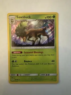 Sawsbuck 16/236 Sm-Cosmic Eclipse Holo Pokemon TCG NM/ M 2019 - Image 2