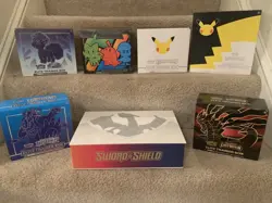 Pokemon ETB, UPC, Lot Of 7 Open Box No Packs No Promos. Includes accessories - Image 1