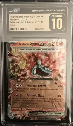 Pokemon Hearthflame Mask Ogerpon ex Holo #40 Twilight Masquerade CGC 10 PRISTINE - Image 1