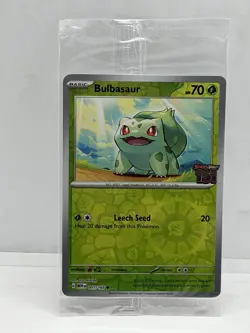 Bulbasaur Pokemon TCG Scarlet & Violet 151 Best Buy Stamped Promo Sealed 001/165 - Image 1