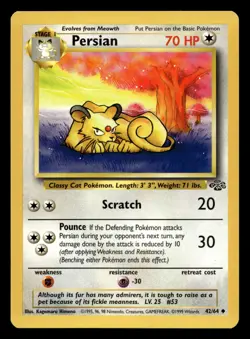 Persian 42/64 Uncommon Jungle WOTC Pokemon LP - Image 1