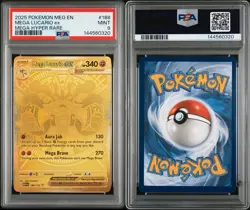 MEGA LUCARIO ex 2025 POKEMON MEG EN-MEGA EVOLUTION MEGA HYPER RARE #188 PSA 9 - Image 3