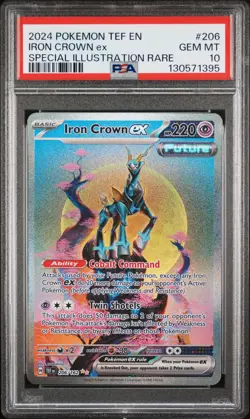2024 POKEMON TEF EN-TEMPORAL FORCES #206 IRON CROWN EX PSA 10 - Image 1