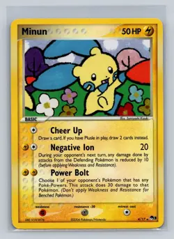 Pokemon TCG Pop Series 3 Minun 4/17 Rare Holo - LP - Image 1