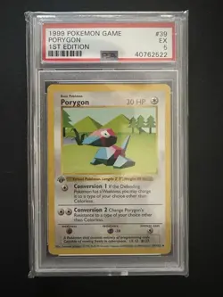1999 Pokemon Base Set 1st Edition Porygon #39 NM PSA 7 - Image 1