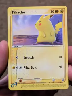 Pokemon TCG Pikachu 72/100 EX Sandstorm Regular Common LP - Image 1