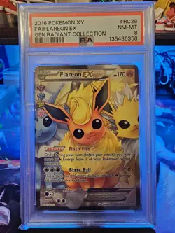 Pokemon Generations Radiant Collection Flareon EX Full Art RC28 - PSA 8 - Image 2
