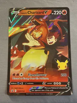 Lance's Charizard V SWSH133 JUMBO OVERSIZED Black Star Promo Pokemon Card - Image 2