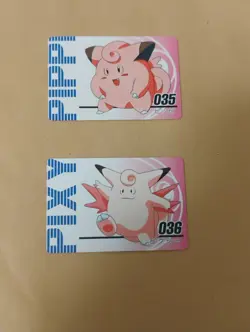 Pokemon Clefairy/Clefable Mini Carddass Animation Version Japanese Cards - Image 1