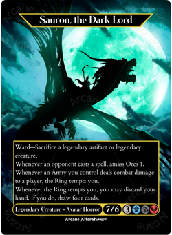 Sauron, the Dark Lord - Full Art Altered Art Custom Proxy Cards - Image 1