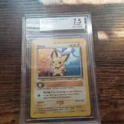 Pokemon Pichu Neo Genesis Unlimited Holo Rare 12/111 Beckett 7.5 Graded Card - Image 1