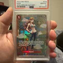 One Piece 2023 - Nami SP OP01-016 OP05 Special Alternate Art Card - PSA 10 Gem - Image 1