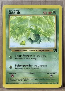 ‘Oddish’ (63/82) Team Rocket Set Common, Pokemon Trading Card Unlimited LP - Image 1