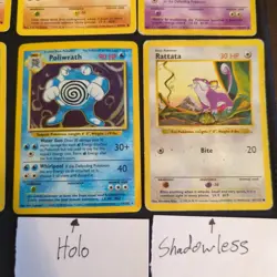 Pokemon Card Lot 13 Base Set Holo Poliwrath Shadowless Rattata 1999 WOTC Vintage - Image 3