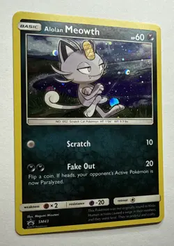 Alolan Meowth SM43 Sun & Moon Black Star Promo Holo Pokemon Card Near Mint - Image 2