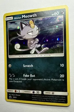 Alolan Meowth SM43 Sun & Moon Black Star Promo Holo Pokemon Card Near Mint - Image 3