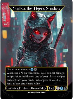 Yuriko, the Tiger's Shadow - Full Art Altered Art Custom Proxy Cards - Image 1