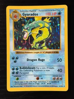 Pokemon TCG Gyarados Base Set Shadowless Holo Foil Near Mint NM - Free Returns! - Image 1