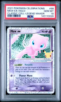 2021 POKEMON CELEBRATIONS CLASSIC COLL #88 MEW EX-HOLO PSA 10 - Image 1