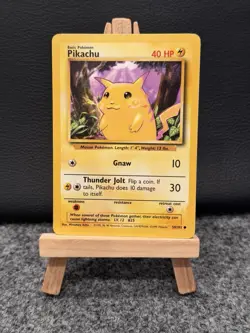 Pokemon Pikachu 58/102 Base Set 40 HP Basic Common Wizards 1999 - NM - Image 1
