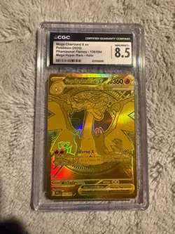 2025 Pokemon Mega Charizard X ex #130 Phantasmal Flames Mega Hyper Rare CGC 8.5 - Image 1