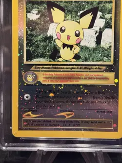 Pichu Reverse Holo Japanese Neo Premium File Pokemon Double Swirl CGC 8.5 ⚡🌀 - Image 3