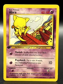 Abra 49/82 1st Edition Common Team Rocket Pokemon TCG - MP - Image 1