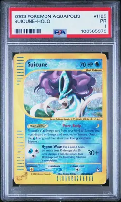 Suicune H25/H32 Holo Aquapolis Pokemon WoTC Vintage PSA 1 - Image 1