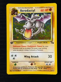 Pokemon TCG COSMOS Aerodactyl Prerelease Promo Holo Foil European - With SWIRL! - Image 1