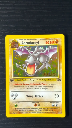 Pokemon TCG COSMOS Aerodactyl Prerelease Promo Holo Foil European - With SWIRL! - Image 2
