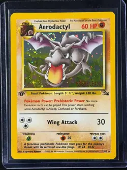 Pokemon TCG COSMOS Aerodactyl Prerelease Promo Holo Foil European - With SWIRL! - Image 4