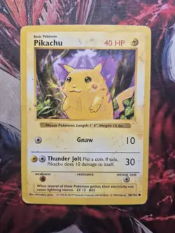 Pikachu 58/102 Red Cheeks Shadowless - Pokemon Base Set (HP) - Image 1