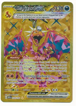 2025 POKEMON OBSIDIAN FLAMES CHARIZARD EX #228 HYPER RARE GOLD MINT - Image 1