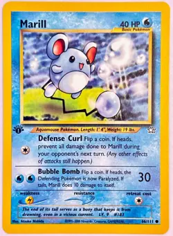 1st Edition Marril 66/111 Neo Genesis 2000 Pokemon M/NM Pack to Sleeve - Image 1